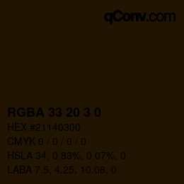 Color code: RGBA 33 20 3 0 | qconv.com