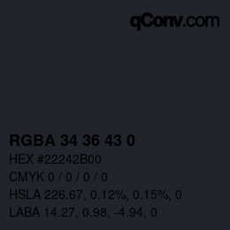Color code: RGBA 34 36 43 0 | qconv.com