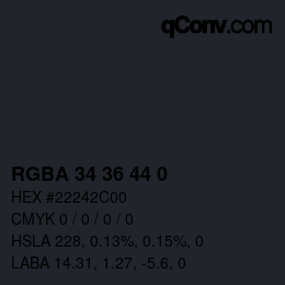 颜色代码: RGBA 34 36 44 0 | qconv.com