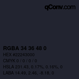 颜色代码: RGBA 34 36 48 0 | qconv.com