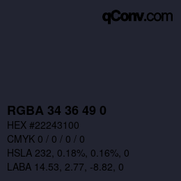 Color code: RGBA 34 36 49 0 | qconv.com
