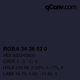 Color code: RGBA 34 36 53 0 | qconv.com