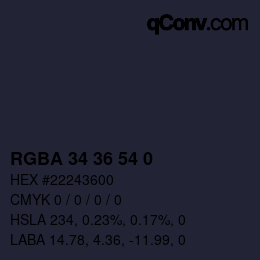 Color code: RGBA 34 36 54 0 | qconv.com