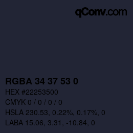 Color code: RGBA 34 37 53 0 | qconv.com