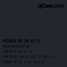 Color code: RGBA 34 38 47 0 | qconv.com