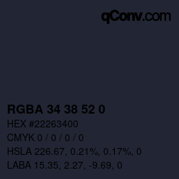 Color code: RGBA 34 38 52 0 | qconv.com