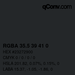 Código de color: RGBA 35.5 39 41 0 | qconv.com