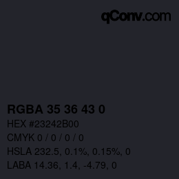 Color code: RGBA 35 36 43 0 | qconv.com