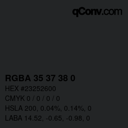 Color code: RGBA 35 37 38 0 | qconv.com