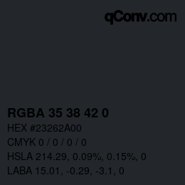 Color code: RGBA 35 38 42 0 | qconv.com