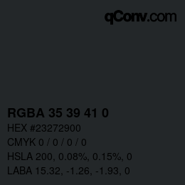 Color code: RGBA 35 39 41 0 | qconv.com