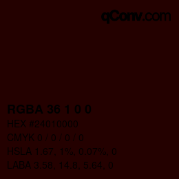 Color code: RGBA 36 1 0 0 | qconv.com