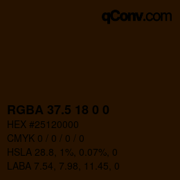 Color code: RGBA 37.5 18 0 0 | qconv.com
