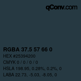 Farbcode: RGBA 37.5 57 66 0 | qconv.com