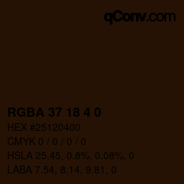 Color code: RGBA 37 18 4 0 | qconv.com