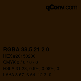 Color code: RGBA 38.5 21 2 0 | qconv.com