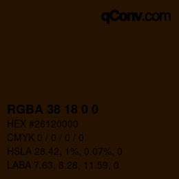 Color code: RGBA 38 18 0 0 | qconv.com