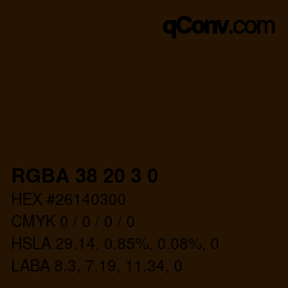 Color code: RGBA 38 20 3 0 | qconv.com