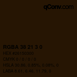 Farbcode: RGBA 38 21 3 0 | qconv.com