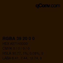 Color code: RGBA 39 20 0 0 | qconv.com