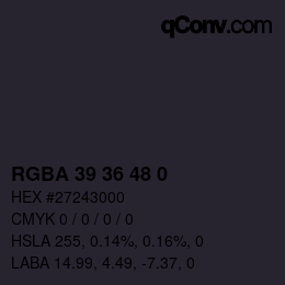 Color code: RGBA 39 36 48 0 | qconv.com