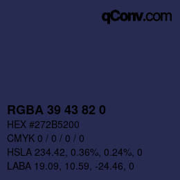 Farbcode: RGBA 39 43 82 0 | qconv.com