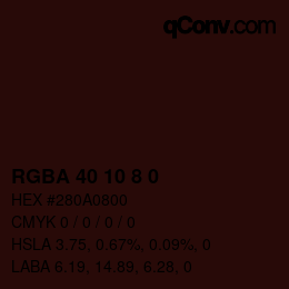 Color code: RGBA 40 10 8 0 | qconv.com