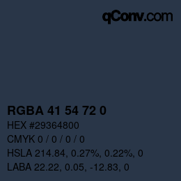 Color code: RGBA 41 54 72 0 | qconv.com