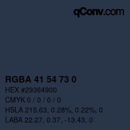 Color code: RGBA 41 54 73 0 | qconv.com