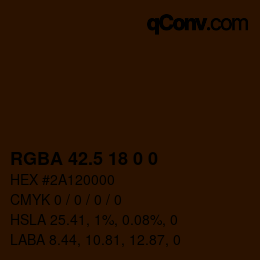 Color code: RGBA 42.5 18 0 0 | qconv.com
