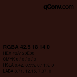 Color code: RGBA 42.5 18 14 0 | qconv.com