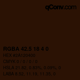 Color code: RGBA 42.5 18 4 0 | qconv.com