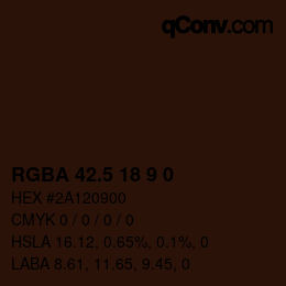 Color code: RGBA 42.5 18 9 0 | qconv.com