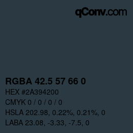 Color code: RGBA 42.5 57 66 0 | qconv.com