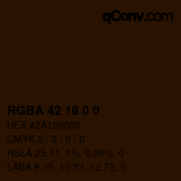 Color code: RGBA 42 18 0 0 | qconv.com