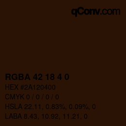 Code couleur: RGBA 42 18 4 0 | qconv.com