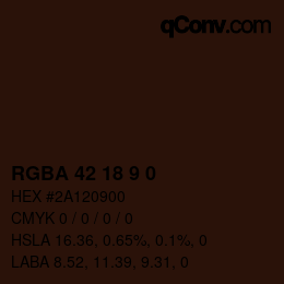 Color code: RGBA 42 18 9 0 | qconv.com