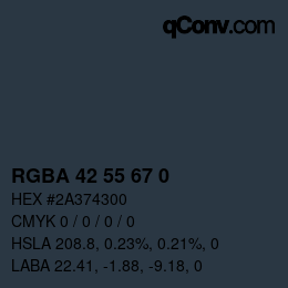 颜色代码: RGBA 42 55 67 0 | qconv.com