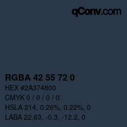 Color code: RGBA 42 55 72 0 | qconv.com