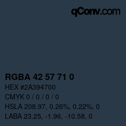 颜色代码: RGBA 42 57 71 0 | qconv.com
