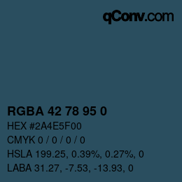 Color code: RGBA 42 78 95 0 | qconv.com