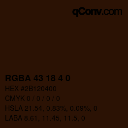 Code couleur: RGBA 43 18 4 0 | qconv.com