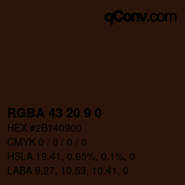 Color code: RGBA 43 20 9 0 | qconv.com