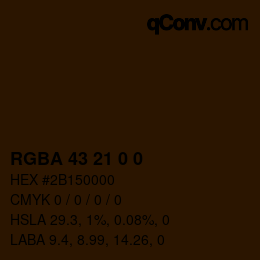 Code couleur: RGBA 43 21 0 0 | qconv.com