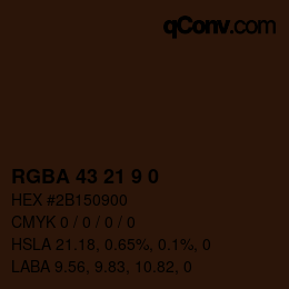 Color code: RGBA 43 21 9 0 | qconv.com