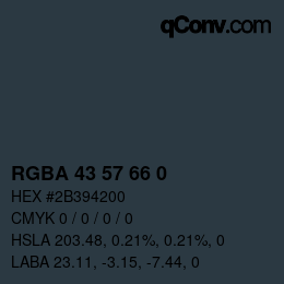 Color code: RGBA 43 57 66 0 | qconv.com