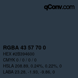 Color code: RGBA 43 57 70 0 | qconv.com