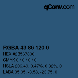 Farbcode: RGBA 43 86 120 0 | qconv.com