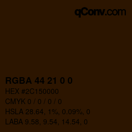 颜色代码: RGBA 44 21 0 0 | qconv.com