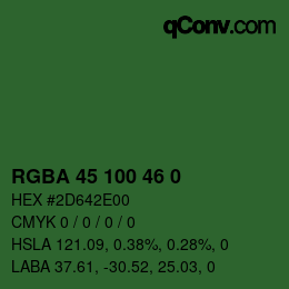 Farbcode: RGBA 45 100 46 0 | qconv.com